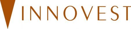 Golden orange triangle with tip pointing down at the left side of the image and to the right, text that reads Innovest
