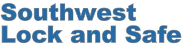 Blue text outlined in gold that reads Southwest Lock and Safe