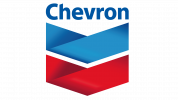 Logo with text reading Chevron stacked over two downward facing chevron arrows. The top arrow is blue and the second is red. 