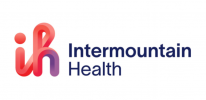 Logo for Intermountain Health. On the left is a stylized monogram of the letters 'ih' with a red and purple gradient. To the right, the text "Intermountain Health" is written in dark blue.
